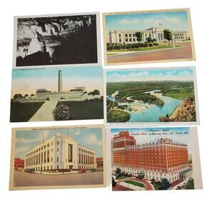 6 Missouri Postcards Vintage Lot Variety Ephemera